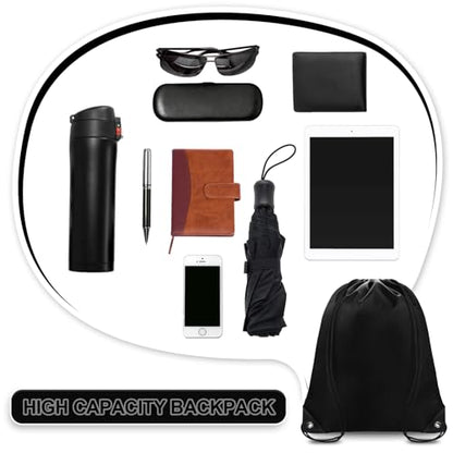 Grneric Drawstring Backpack Bulk 70Pcs String Backpack Drawstring Bags Cinch Bag Sackpack for Men Women Gym(Black) - color: Black