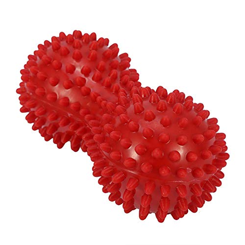 Spiky Massage Ball Peanut Massager Ball Fitness Exercise Mobility Peanut Ball Pain Muscle Steess Foot Myofascial Relief for Plantar Fasciitis Heel Foot Arch Pain (red) - color: Red