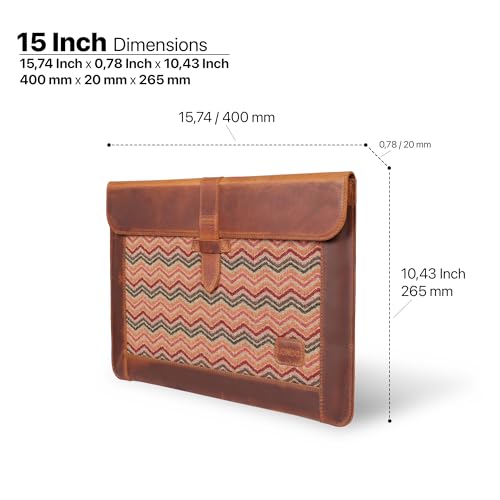 Londo Leather Sleeve Compatible with MacBook Pro 16 & MacBook Pro 15 Inch (M5, M4, M3, M2, M1, Pro, Max), Premium Top Grain Leather Laptop Bag, 2020 to 2026 Models - color: Camel, size: 15-16 inches