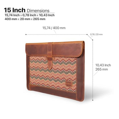 Londo Leather Sleeve Compatible with MacBook Pro 16 & MacBook Pro 15 Inch (M5, M4, M3, M2, M1, Pro, Max), Premium Top Grain Leather Laptop Bag, 2020 to 2026 Models - color: Camel, size: 15-16 inches