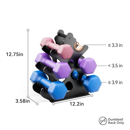 4 Tier Dumbbell Rack, Weight Rack For Home Gym, Dumbbell Stand for Free Weights - size: 3 tier