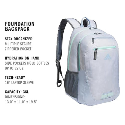 adidas Excelerator School Backpack, 33L - color: Stone Wash White/Blue Dawn/Semi Flash Aqua Blue, size: OSFA