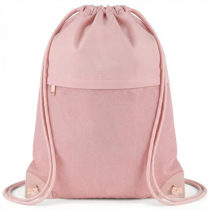 TILYMOL Drawstring Backpack Gym Bag - String Gym Bag for Men & Women, Lightweight Cinch Sports Sackpack for Beach, Travel, Yoga, Swimming, Pink - color: 1 Pack-pink