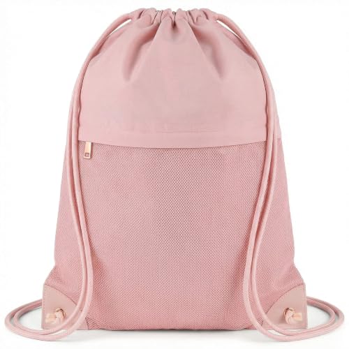 TILYMOL Drawstring Backpack Gym Bag - String Gym Bag for Men & Women, Lightweight Cinch Sports Sackpack for Beach, Travel, Yoga, Swimming, Pink - color: 1 Pack-pink