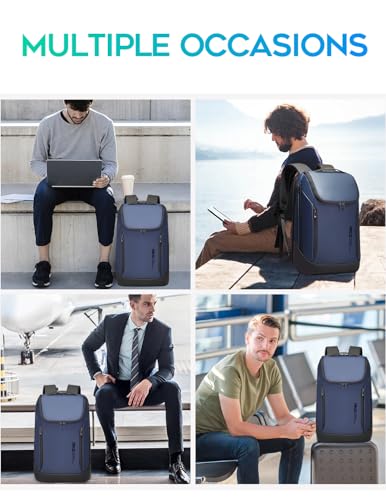 FUTURE AESTHETIC Business Smart Backpack Waterproof fit 15.6 Inch Laptop Backpack with USB Charging Port,Travel Backpack - color: Blue