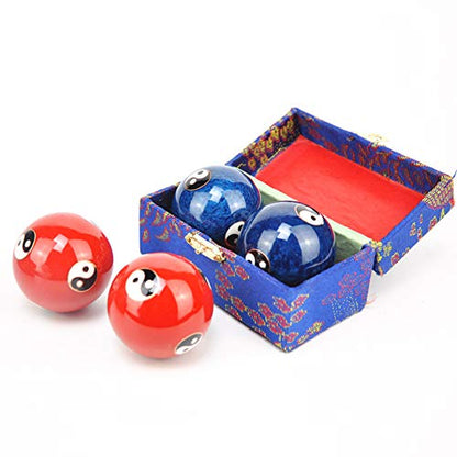 2Pcs Chinese Health Exercise Stress Baoding Balls, Meditation Massage Handball with Box, Hand Exercise Ball for Men Women Hand Exercises and Stress Relief(Color:Green Dragon and Phoenix) - color: Green Dragon and Phoenix