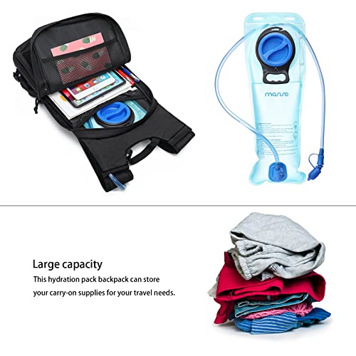 MOSISO Tactical Hydration Pack Backpack, Military Daypack Water Backpack Rucksack Bladder Bag with 3L Water Bladder&Elastic Cord Strap for Outdoor Sports,Hiking,Climbing,Running,Cycling,Biking, Black