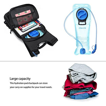 MOSISO Tactical Hydration Pack Backpack, Military Daypack Water Backpack Rucksack Bladder Bag with 3L Water Bladder&Elastic Cord Strap for Outdoor Sports,Hiking,Climbing,Running,Cycling,Biking, Black