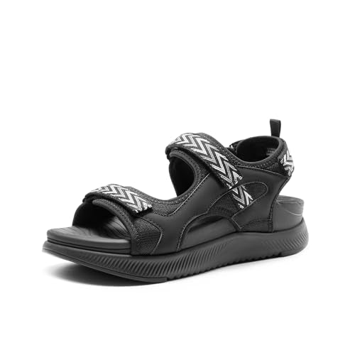 DREAM PAIRS Women's Walking Sandals Arch Support Orthopedic Recovery Hiking Sandals Thick Athletic Cushion Adjustable Strap for Plantar Fasciitis - color: All Black, size: 7