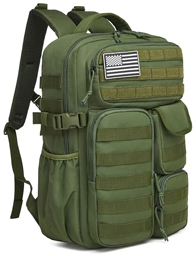 Wotony Tactical Backpack - Military waterproof backpack with multiple pockets and tactical gear for the outdoors (army green, 30L) - color: Army Green, size: 30L