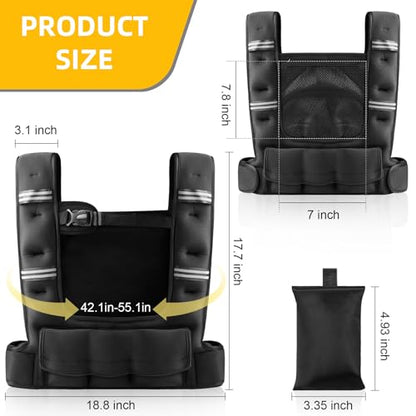 Prodigen Adjustable Weighted Vest Woman, 4-12lb/10-18lb Weight Vest with 6 Removable Weight Bags and Pocket | Weight Vest Men and Women for Walking, Running, Weight Loss, Strength Training - size: 10-18LB