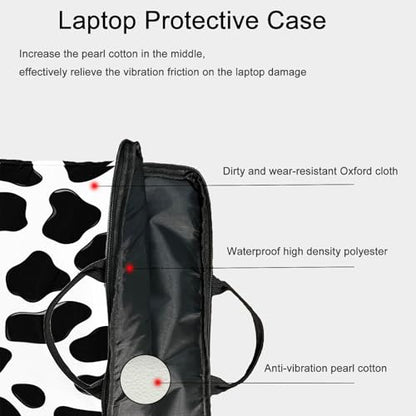 15-Inch Laptop Sleeve – Stylish, Lightweight, Shockproof, Water-Resistant Case for Lenovo, HP, Dell, Asus Notebooks - Cute Cow Pattern - color: Cute Cow Pattern