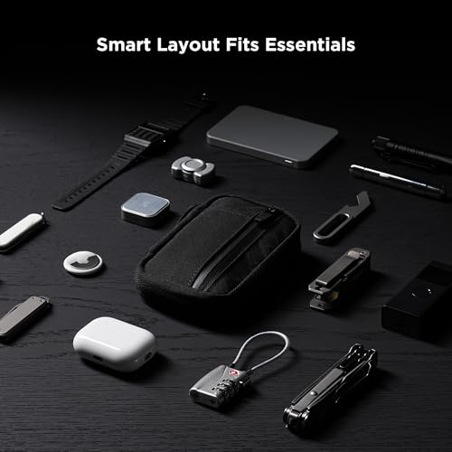 ALPAKA HUB Pouch Pro EDC Organizer - Small Tool Pouch for Electronics, Cables with YKK Zipper, Daily Use and Travel - Axogrid 300D Weatherproof UV Resistant Fabric - color: Black Axogrid 300D
