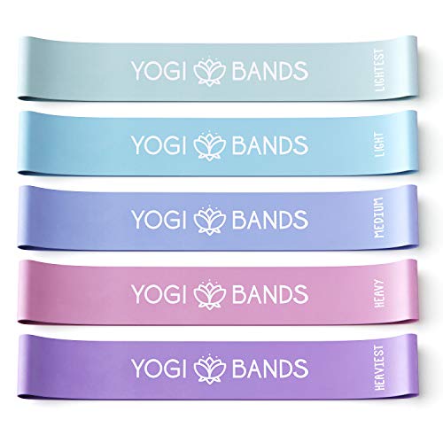 XNM Creations Yogi Bands - Loop Resistance Bands for Working Out, Fitness and Yoga Exercise – Set of 5 Pastel Exercise Bands