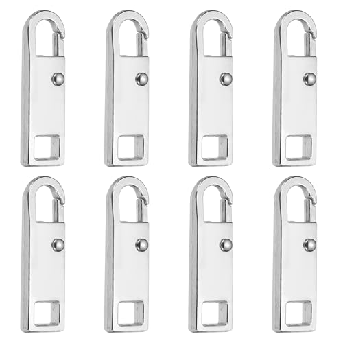 uxcell 8Pcs Zipper Pull Replacement, Metal Zipper Handle Mend Fixer Tab Repair for Luggage Suitcase Backpack Jacket Bags Boots Coat Handbags, Silver Small - color: Silver, size: Small