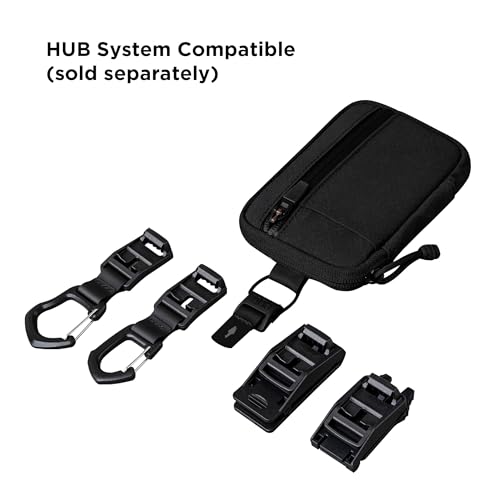 ALPAKA HUB Pouch Pro EDC Organizer - Small Tool Pouch for Electronics, Cables with YKK Zipper, Daily Use and Travel - Axogrid 300D Weatherproof UV Resistant Fabric - color: Black Axogrid 300D