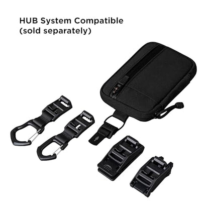 ALPAKA HUB Pouch Pro EDC Organizer - Small Tool Pouch for Electronics, Cables with YKK Zipper, Daily Use and Travel - Axogrid 300D Weatherproof UV Resistant Fabric - color: Black Axogrid 300D