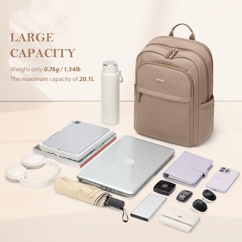 Travel Backpack for Women Personal Carry On Bag Business Weekender Hiking Multilayer Laptop Bag,16 Inch,Champagne Brown - color: Upgrade-champagne Brown, size: 16 Inch