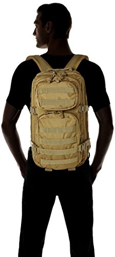Mil-Tec Unisex Assault Pack - Rugged Durable Lightweight Ergonomic Versatile Tactical Outdoor Camping Hiking Backpack with Adjustable Padded Shoulder Straps & MOLLE Loops, Coyote, 20L - color: Coyote, style: 20l