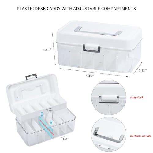 Large Cable Organizer Box with Lid, Plastic Cord Storage Case with Handle and Wire Ties for Home Office, Phone Charger, Art Crafts, Stationery - size: 1 Pack