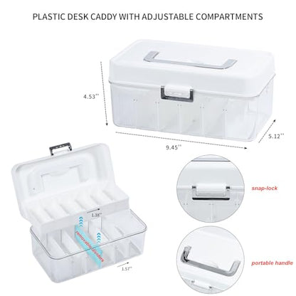Large Cable Organizer Box with Lid, Plastic Cord Storage Case with Handle and Wire Ties for Home Office, Phone Charger, Art Crafts, Stationery - size: 1 Pack