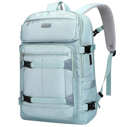 PIJUSHI Travel Backpack for Women Flight Aprroved Carry on Bag Large Casual Luggage Backpack Fit 16 inch Laptop(PE050 Teal Blue) - color: Teal Blue