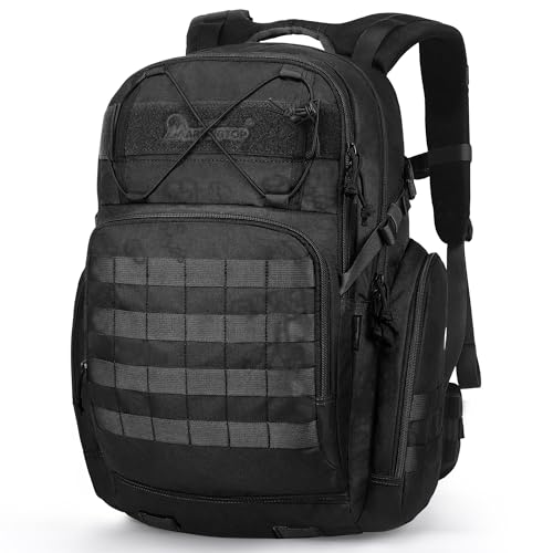 Mardingtop Military Tactical Backpack for Men 40L Molle Rucksack Assault Pack EDC Daypack for Hiking,Travel,Camping, Hunting - color: Black, size: 40L