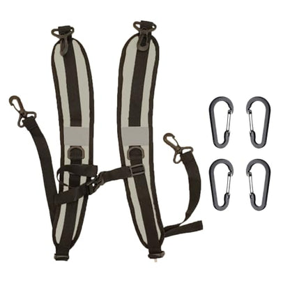PAASTAl Backpack Straps,Relacement Adjustable Padded Shoulder Straps for Bag, with Metal/Plastic Clips. - color: Gray Plastic