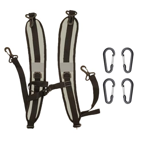 PAASTAl Backpack Straps,Relacement Adjustable Padded Shoulder Straps for Bag, with Metal/Plastic Clips. - color: Gray Plastic