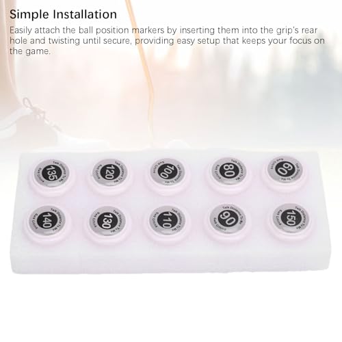 SUNGOOYUE Golf Club Distance Markers, 20 Pack Easy Install Golf Ball Makers Reference for Golfers & Training Sessions - color: White