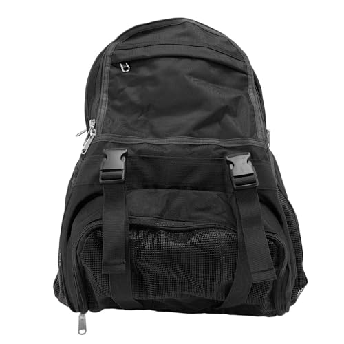 Zunate Large Capacity Sports Backpack, Oxford Cloth Bag with Laptop Compartment and Ventilated Mesh Pockets for Football Basketball Gear in Red, 40 X 30 X 25cm - color: Black