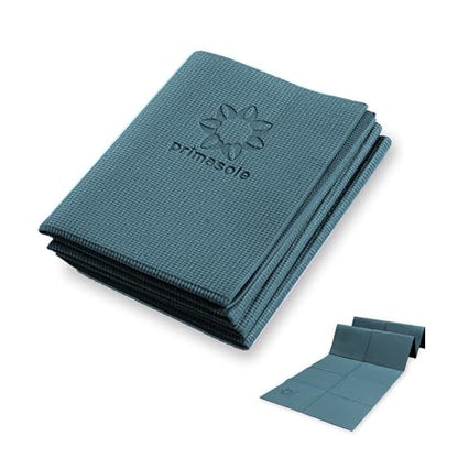 Primasole Folding Yoga Travel Pilates Mat Foldable Easy to Carry to Class Beach Park Tear resistant Travel Picnics 4mm Thick 9 Colors - color: Forest Green