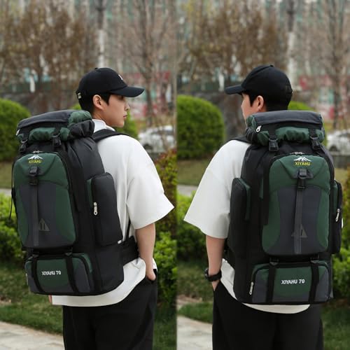 Lawaia 70L Hiking Backpack Large Camping Pack Backpacking Bag Rucking Backpacks Outdoor Trekking Travel Rucksack for Men Women-Green - color: Green