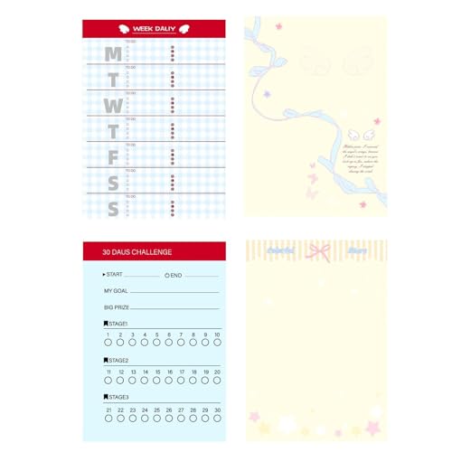 Mini Binder | M5 6-Hole Transparent Cute Binder,Pocket Planner Cover - for School Home Study Work Business Travel Daily Weekly Monthly Filing Desk Backpack Purse Tote