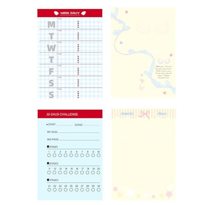 Mini Binder | M5 6-Hole Transparent Cute Binder,Pocket Planner Cover - for School Home Study Work Business Travel Daily Weekly Monthly Filing Desk Backpack Purse Tote