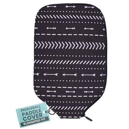 Palms-O-Aces Pickleball Paddle Cover | Canvas Padded Pickleball Paddles Sleeve with Zipper | Lightweight Protective Paddle Case for Standard Paddles | Paddle Cover Accessory - color: Arrow, size: Elongated - 12.75" x 8"