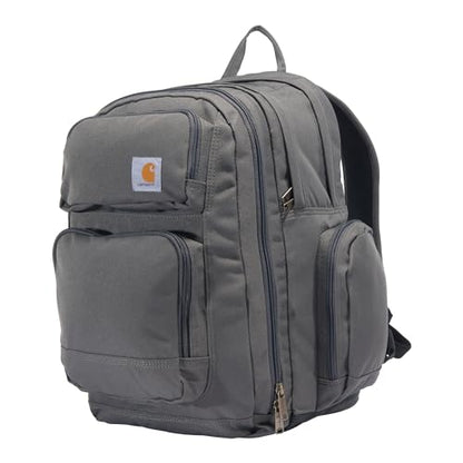 Carhartt 35L Triple-Compartment Backpack, Durable Pack with Laptop Sleeve and Duravax Abrasion Resistant Base, Gravel - color: Gravel
