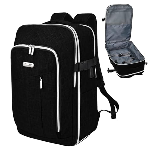 Personal Item Travel Carry On Luggage Backpack for Women Men Flight Approved Casual Weekender Laptop Bag for College Business Outdoors Hiking Water Resistant Lightweight Daypack with USB Charging Port - color: Black, size: Non-expandable