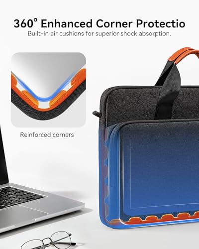 bagasin 15 15.6 16 inch Laptop Computer PC Shoulder Bag Carrying Case, Water-Repellent Fabric Briefcase, Lightweight Toploader, Business Casual or School - color: Black, size: 15.6-16