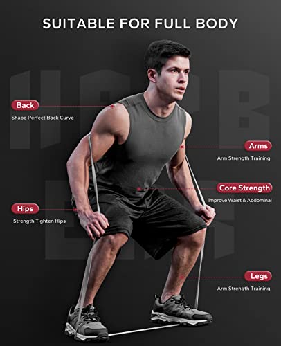HAPBEAR Pull Up Assistance Bands - Pull Up Bands - Resistance Bands - Exercise Bands Resistance Bands Set - Workout Bands for Working Out, Stretching, Muscle Training - color: Gray