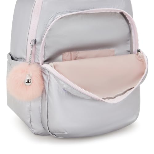 Kipling Women's Seoul Gm Backpack - color: Silver Glow Met, size: 12.75''L x 17.25''H x 8''D