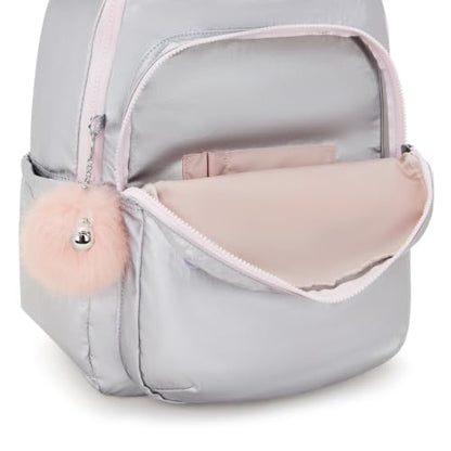 Kipling Women's Seoul Gm Backpack - color: Silver Glow Met, size: 12.75''L x 17.25''H x 8''D