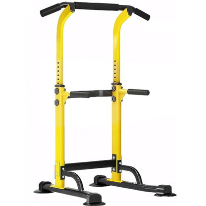 SogesPower Power Tower Dip Station Pull Up Bar for Home Gym Adjustable Height Strength Training Workout Equipment,Pull Up Bar Station - color: Yellow