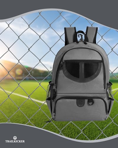 Basketball Bag Backpack for Men Women with Ball & Shoes Compartment 30L Capacity Lightweight Breathable Boys Girls Soccer Ball Bag Backpack Fit Volleyball Football Sports Travel School Gym - color: TK8Gray