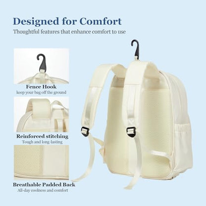 Pickleball Bag Backpack Fits 2 to 6 Paddles, Large Pickle ball Bags for Men and Women with Shoe Compartment and Fence Hook, Great Pickleball Gifts - color: Beige