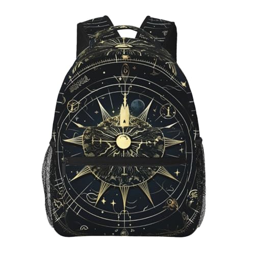 Astrological pattern Travel Backpack for Men & Women 15.6 inch Laptop Backpack Waterproof Work Back Pack - color: Astrological Pattern