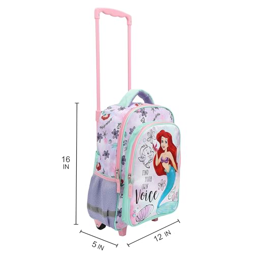The Little Mermaid Ariel Find Your Voice 16" Rolling Travel Backpack - color: Disney Find Your Own Voice