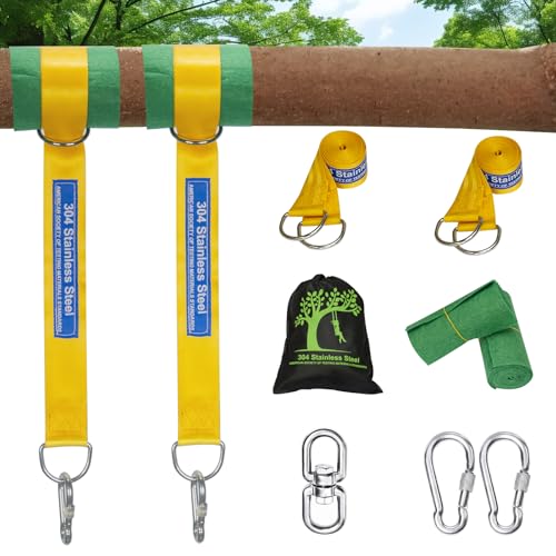 Safe Tree Swing Straps Hanging Kit with Two Alloy Carabiners 2,200lb Breaking Strength Easy and Fast Installation Swings or Hammocks (30ft) - size: 30ft