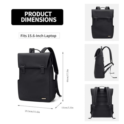 Women Laptop Backpack Computer Backpacks Carry On Waterproof backpack Fits 15.6Inch Notebook Travel Commute College (Black) - color: Elegant Black, size: 15.6 Inch