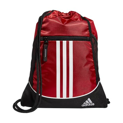 adidas Alliance Sackpack – Drawstring Backpack for Sports, Small Gym Bag, Team Power Red/2, OSFA - color: Team Power Red/2
